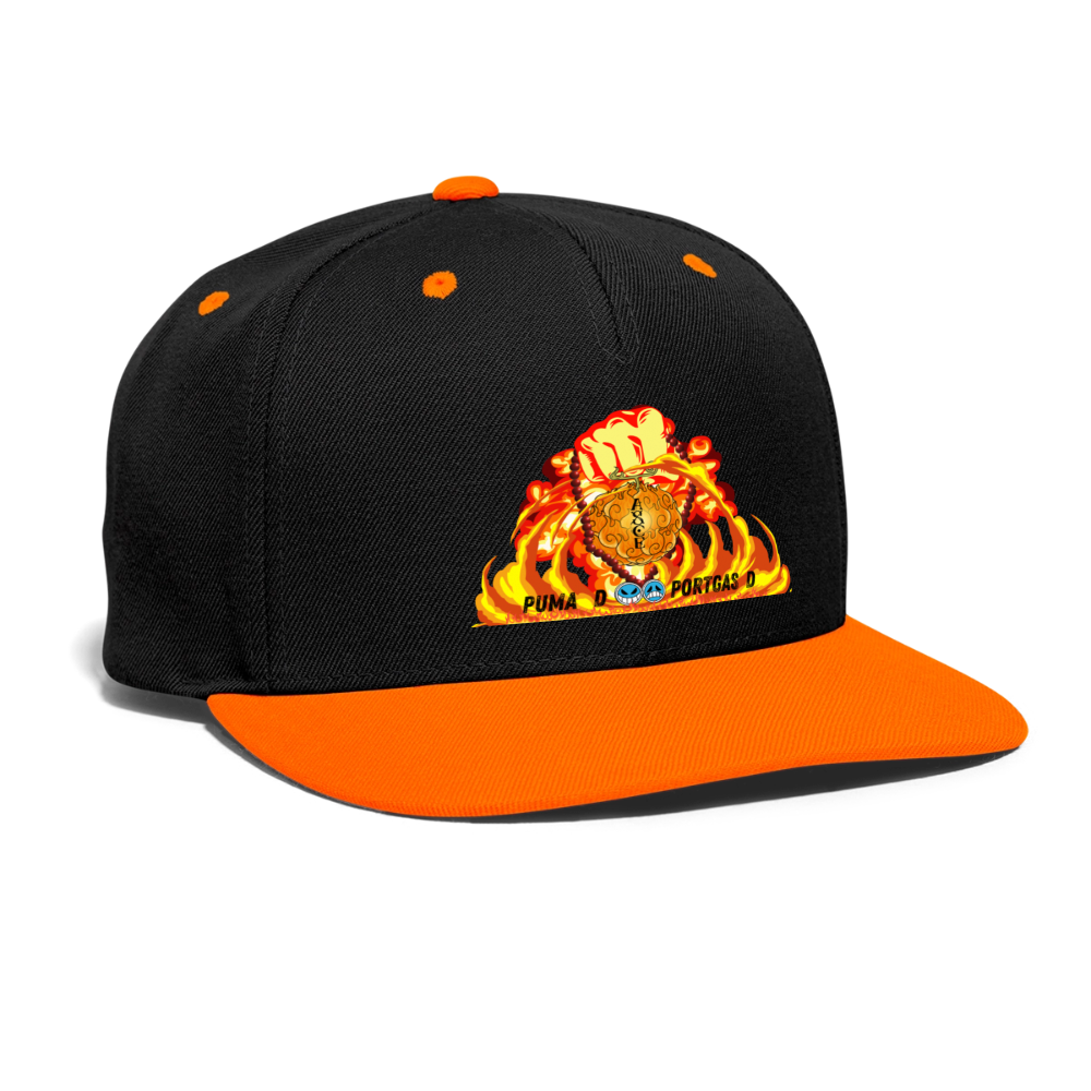 Snapback Cap - Feuerfaust ASCE - Schwarz/Neonorange